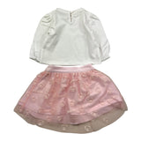 MOSCHINO completo 2pz bicolore shirt-gonna Bianco/rosa per Neonata MDK03A BIANCO/ROSA MOSCHINO 