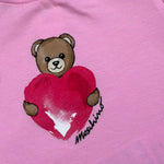 Moschino T-Shirt Girocollo Tinta Unita con Stampa per Neonata MLM02B ROSA MOSCHINO 