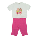 Manila Grace Complet 2 Pezzi T-Shit-Leggins per Neonata 419DMBS25 BIANCO/FUXIA MANILA GRACE 