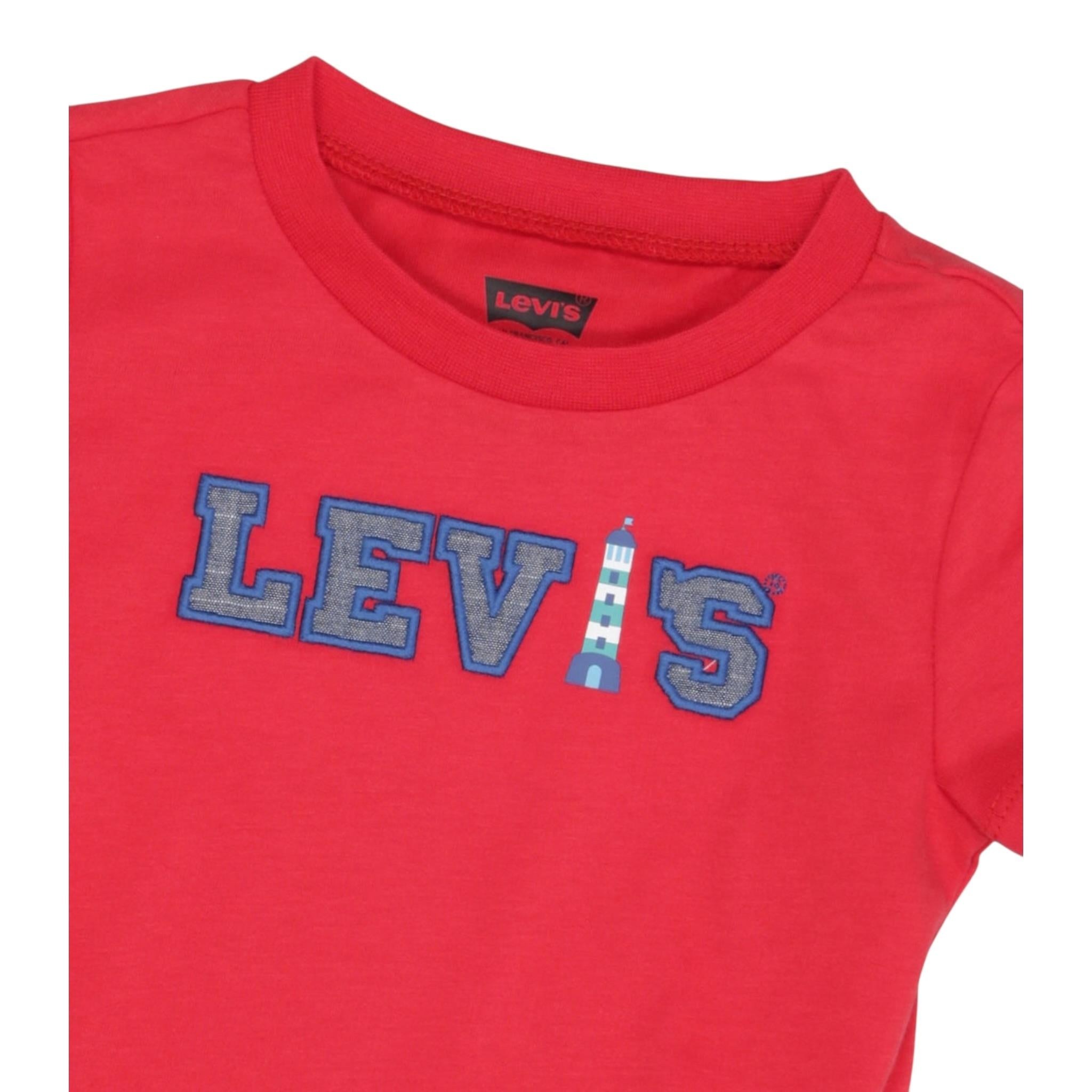 Levi'S T-Shirt Tinta Unita con Stampa per Neonato 6EM317 ROSSO LEVI'S 