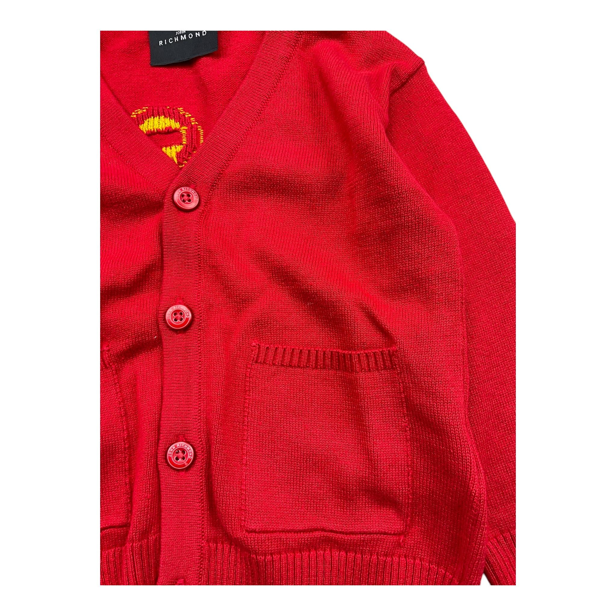 JOHN RICHMOND cardigan tinta unita con bottoni Rosso per Neonato RIA24090CD ROSSO JOHN RICHMOND 