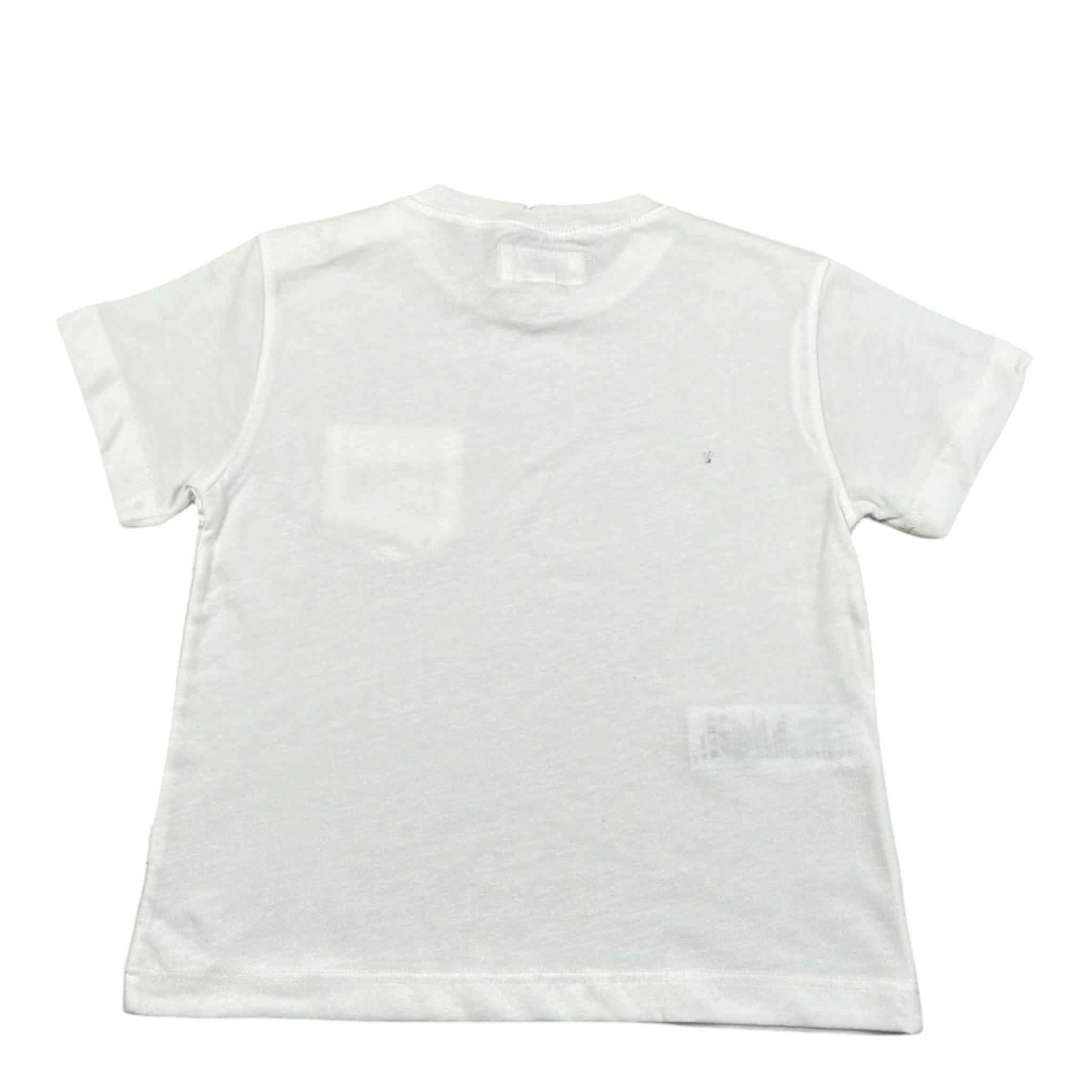 Teddy E Minou T-Shirt Girocollo Tinta Unita per Neonato E25SH015M0170 BIANCO TEDDY E MINOU 