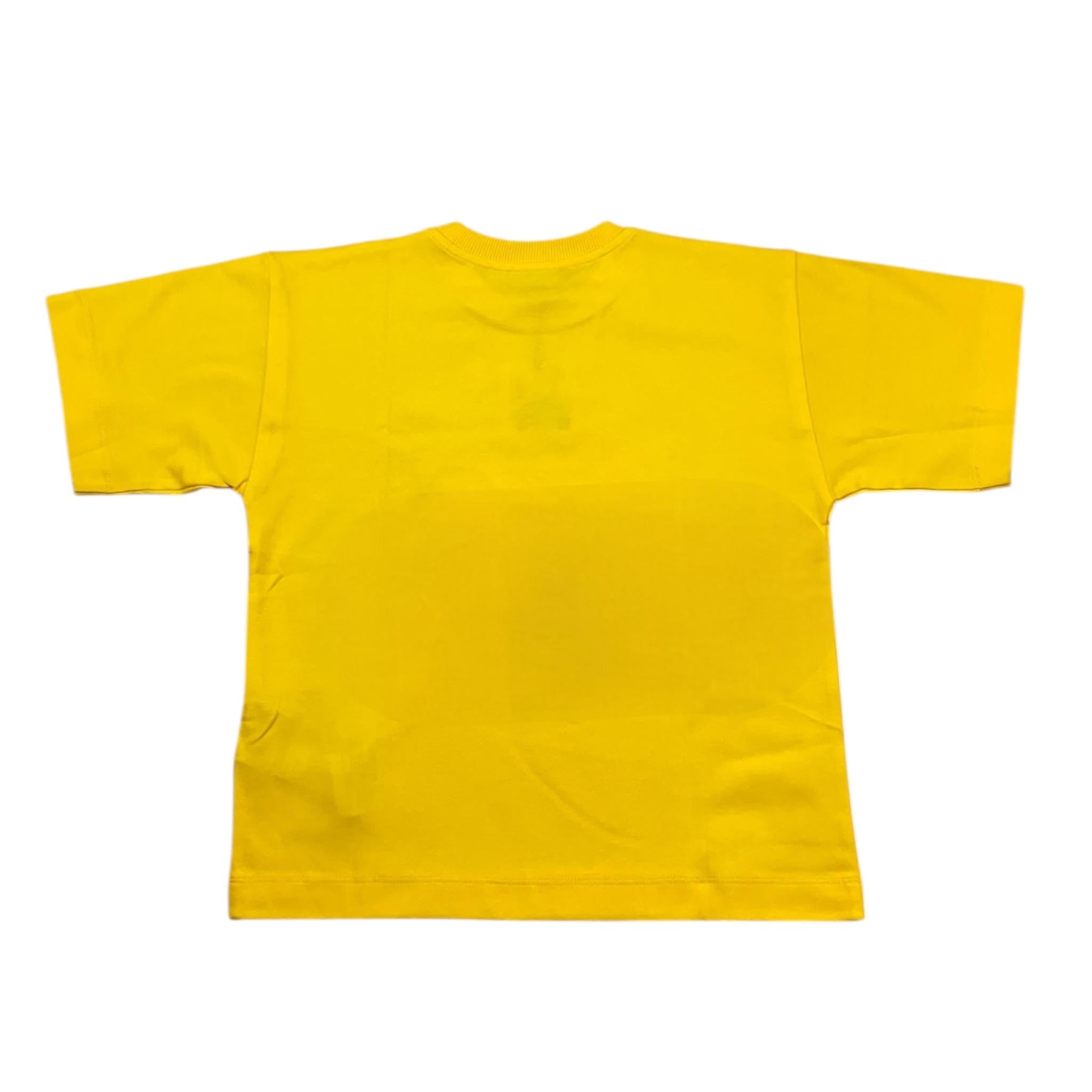 Moschino T-Shirt Girocollo Tinta Unita con Stampa per Bambino HUM05A GIALLO MOSCHINO 