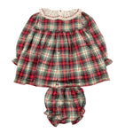 VALENTINA BEBES abito tinta unita fantasia scozzese con coulotte Rosso per Bambina MAR92 ROSSO VALENTINA BEBES 
