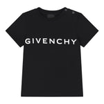 Givenchy T-Shirt Girocollo Tinta Unita con Stampa per Neonato H30640 NERO GIVENCHY 