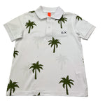 Sun68 Polo Mezza Manica Tinta Unita con Stampa per Bambino CPA35342 BIANCO SUN68 