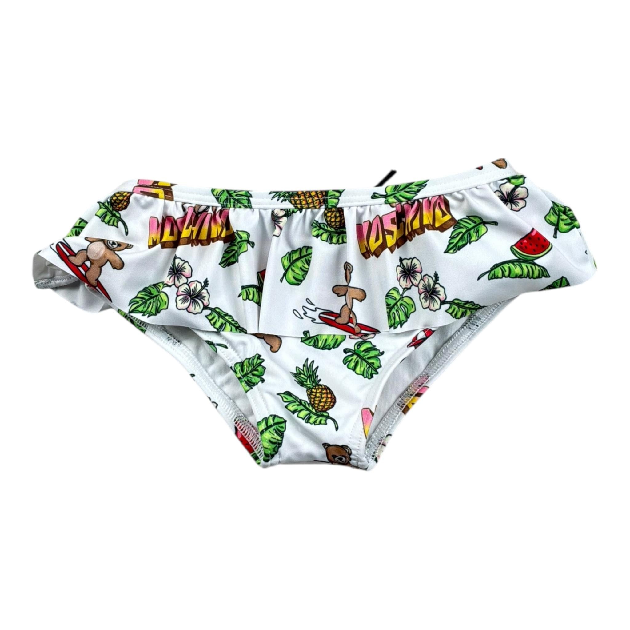 Moschino Costume Modello Slip Tinta Unita con Stampa per Neonata MDL00T BIANCO MOSCHINO 