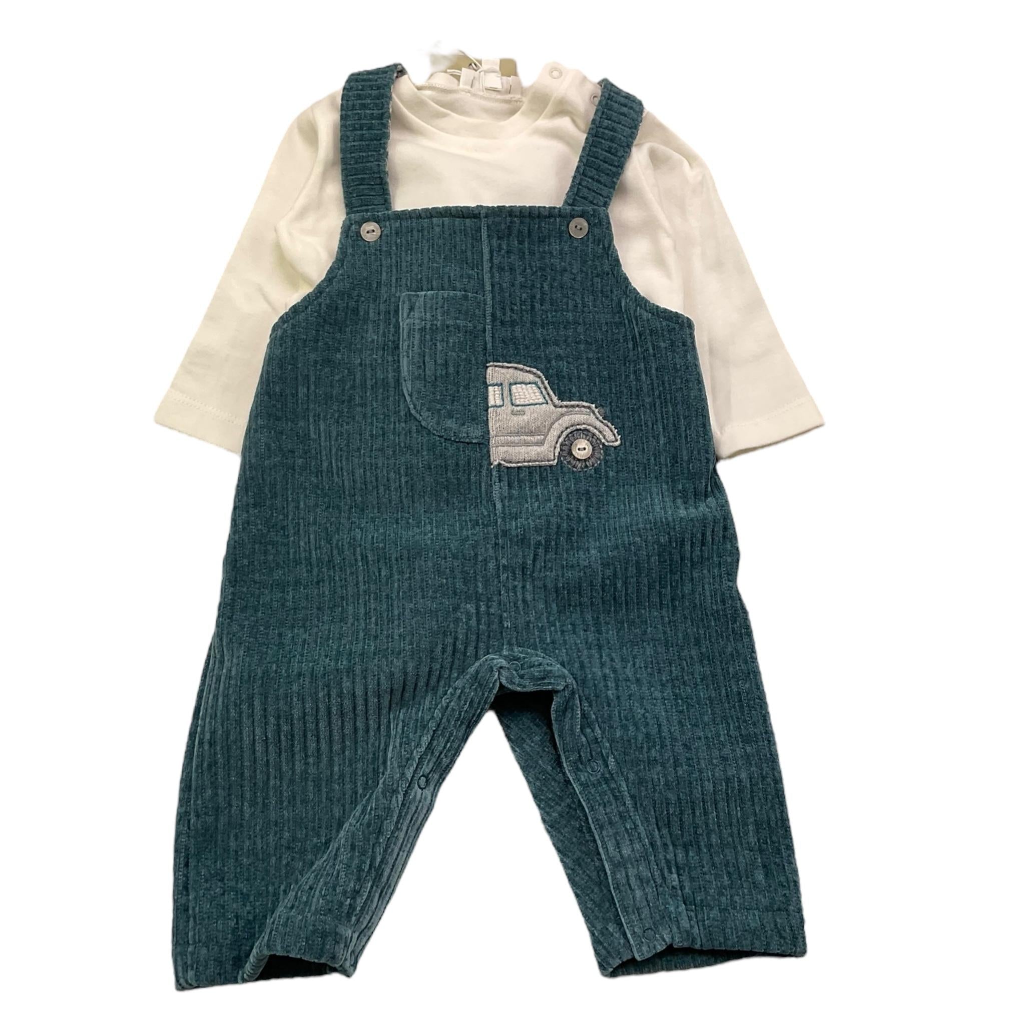 LALALU' completo 2 pezzi shirt-salopette Verde per Neonato SLTL2N VERDE LALALU' 