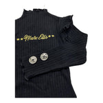MARC ELLIS maglia mezzo collo tinta unita con logo Nero per Bambina JMJSW00168 NERO MARC ELLIS 