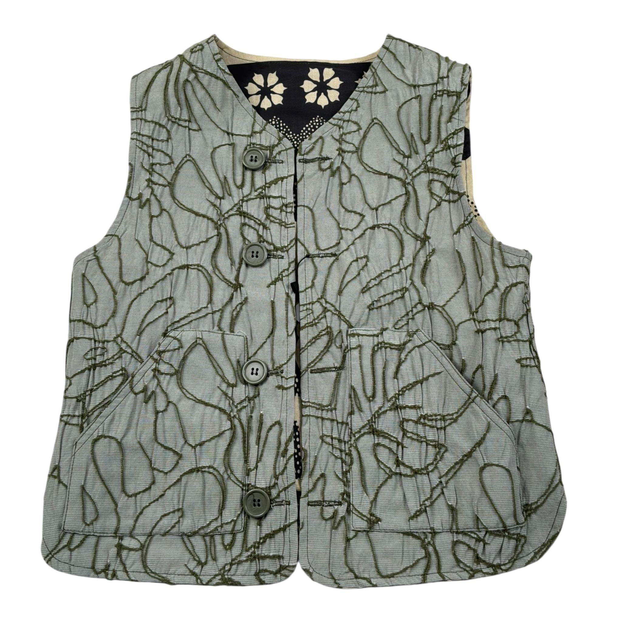 Mood_One Gilet Reversibile Stampa Fantasia per Bambino BGILETR VERDE MOOD_ONE 