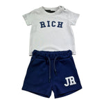John Richmond Completo 2 Pezzi T-Shirt-Bermuda per Neonato RIP26022CJ GRIGIO/BLU JOHN RICHMOND 