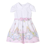 Monnalisa Abito Tinta Unita con Colletto E Stampa per Neonata 31E907XX BIANCO MONNALISA 