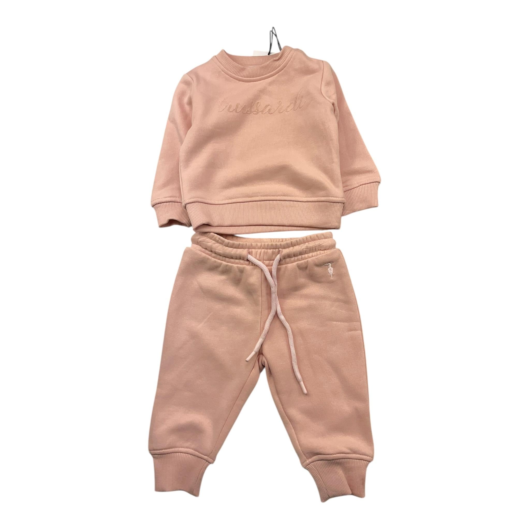 TRUSSARDI completo 2pz tinta unita felpa-pantalone Rosa per Neonata TIA25001CF ROSA TRUSSARDI 