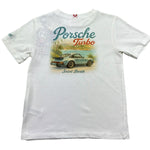 Saint Barth T-Shirt Girocollo Tinta Unita con Stampa per Bambino PORSCHERETRO BIANCO SAINT BARTH 