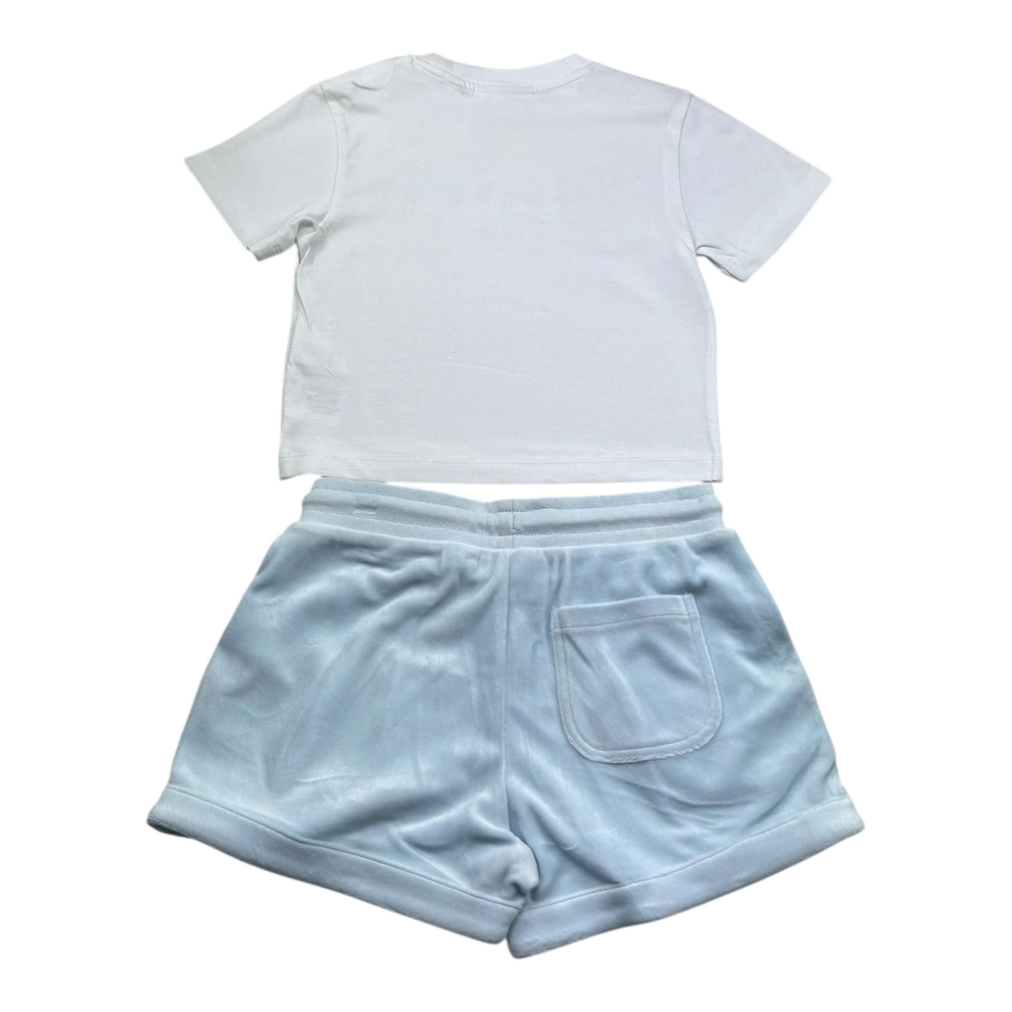 Juicy Couture Completo 2 Pezzi T-Shirt-Short per Bambina JBX6697 BIANCO JUICY COUTURE 
