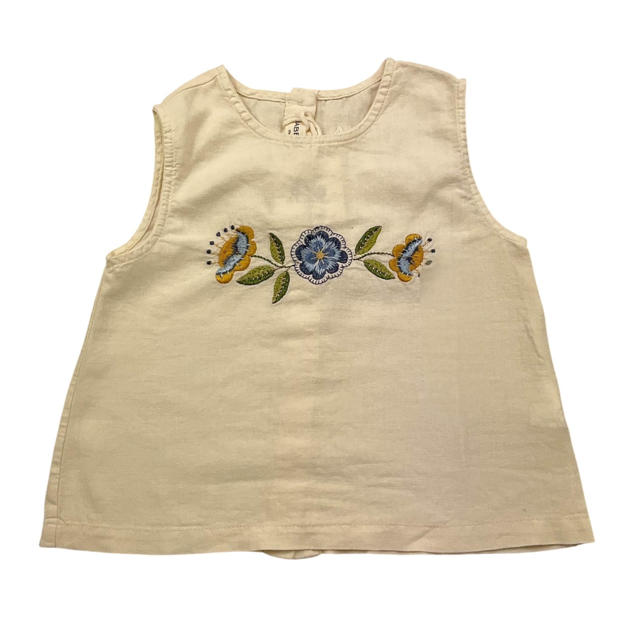 Babe & Tess Canotta Tinta Unita con Fantasia Fiori per Neonata 26518013N BEIGE BABE & TESS 