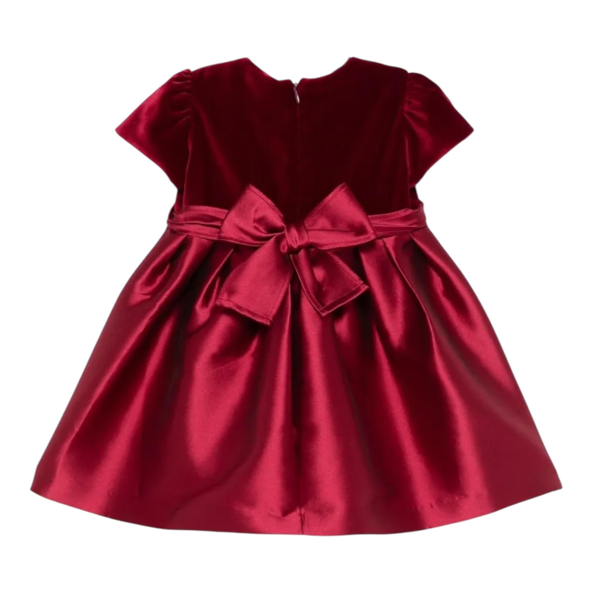 IL GUFO abito tinta unita in velluto mezza manica Rosso per Bambina A24VM771N0063 ROSSO IL GUFO 