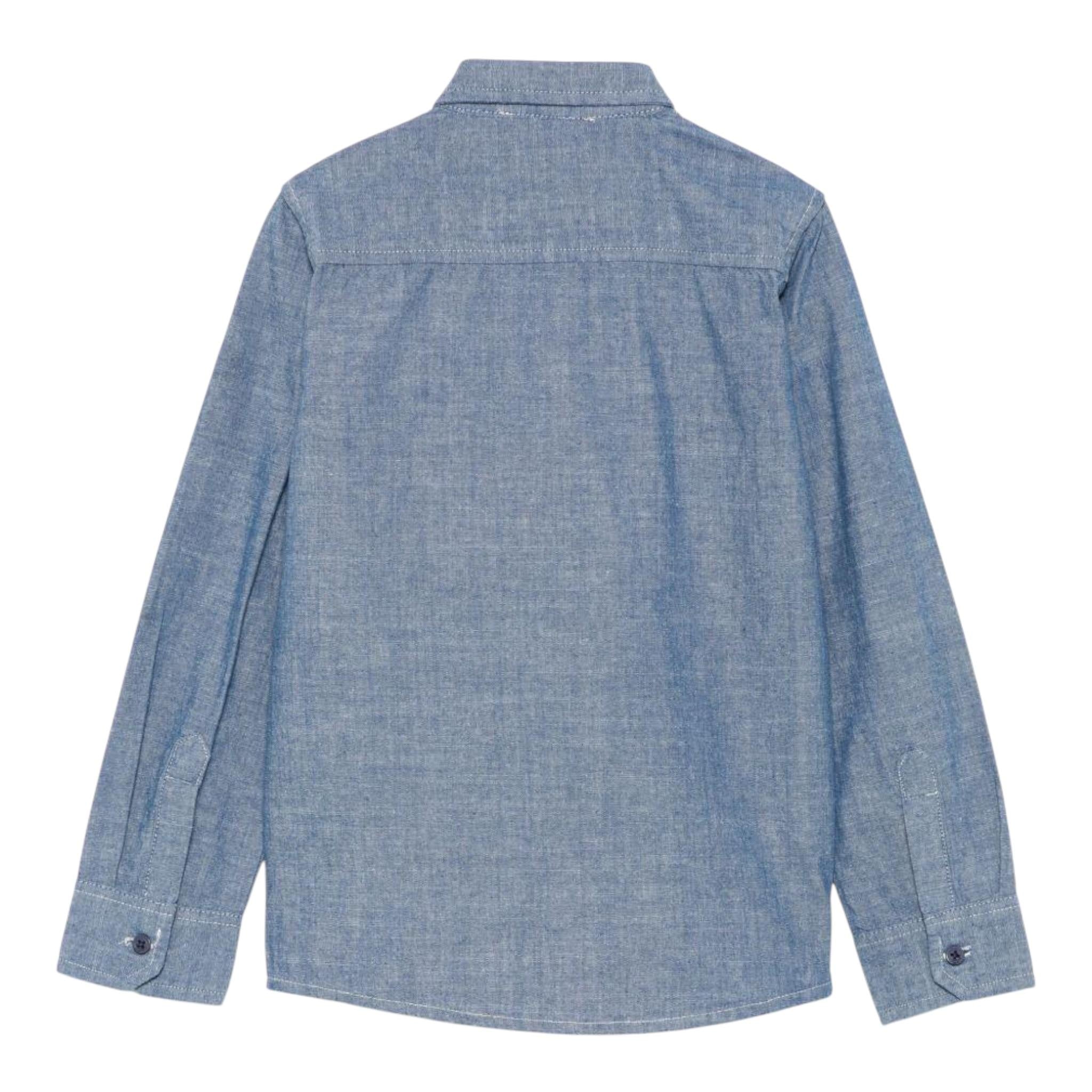 Trussardi Camicia Tinta Unita Manica Lunga In Denim per Neonato TBP25062CA AZZURRO TRUSSARDI 