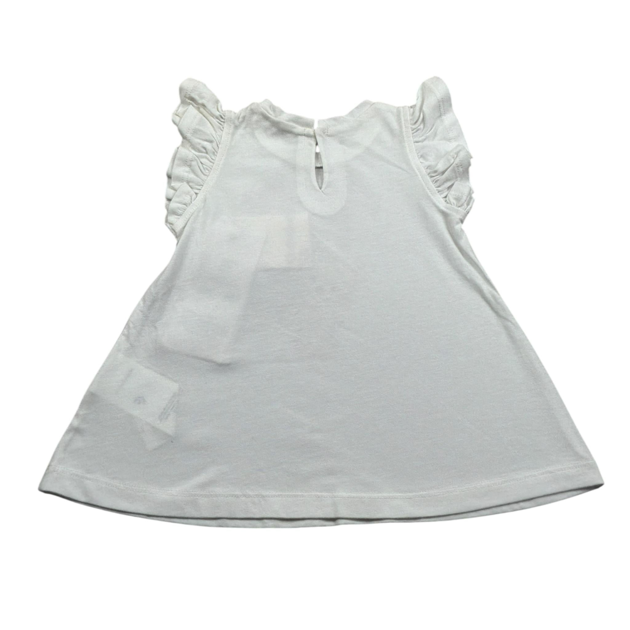 Monnalisa T-Shirt Girocollo tinta unita con Stampa Bianco per Neonata 39A609 BIANCO MONNALISA 