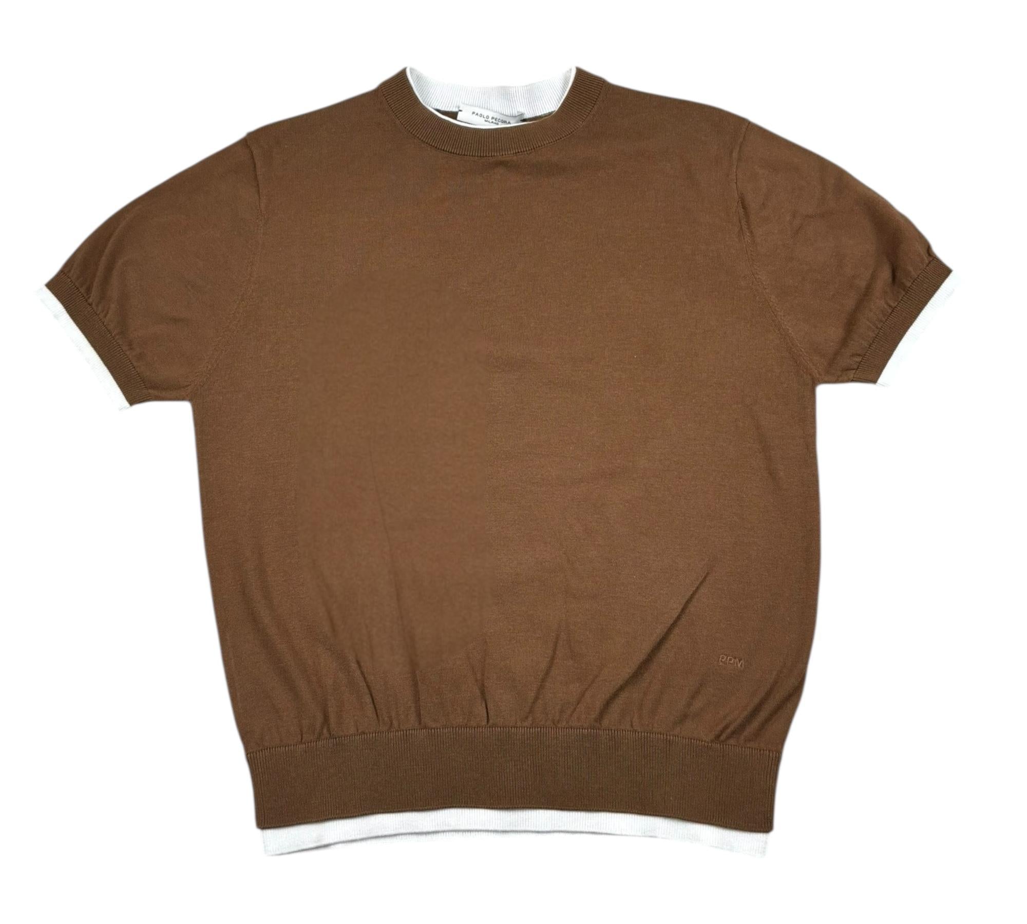 Paolo Pecora T-Shirt Tinta Unita Girocollo per Bambino PP4272 MARRONE PAOLO PECORA 