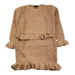 FUN & FUN abito manica lunga tinta unita cn cinturino Beige per Bambina FBDR00151 BEIGE FUN & FUN 