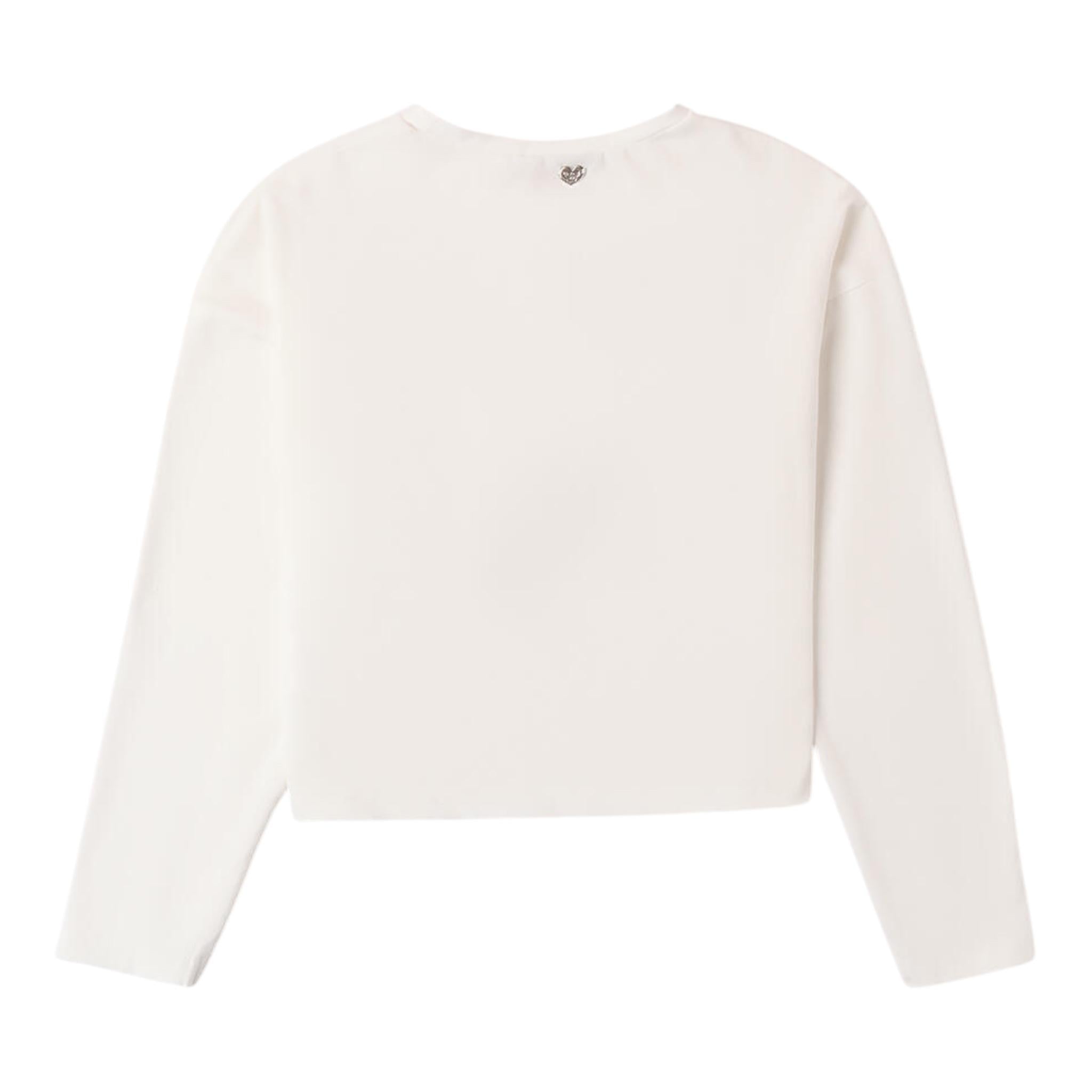 SARABANDA shirt girocollo tinta unita con nodo Bianco per Bambina 0A635 BIANCO SARABANDA 