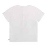 Carre'Ment Beau T-Shirt Girocollo Tinta Unita Con Stampa In Contrasto Bianco Per Neonato