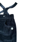 Mini Banda Pantalone Tinta Unita In Velluto con Bretelle per Neonato 3A636 BLU MINI BANDA 