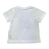 Never Too T-Shirt Tinta Unita Girocollo Con Stampa Bianco Per Neonato