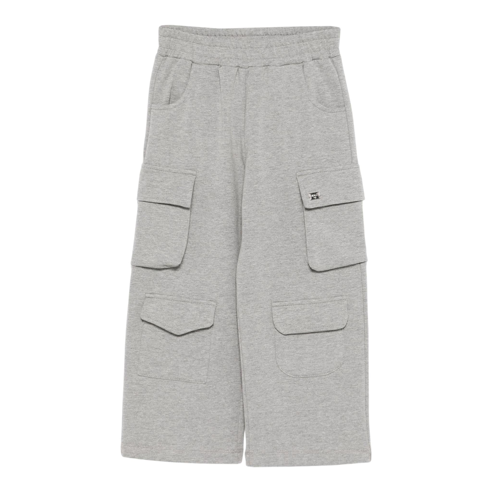 PINKO pantalone tinta unita modello a palazzo Grigio per Bambina F4PIBGFP214 GRIGIO PINKO 