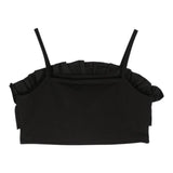 Twinset Top A Bretelline Tinta Unita Con Rouches Nero Per Bambina