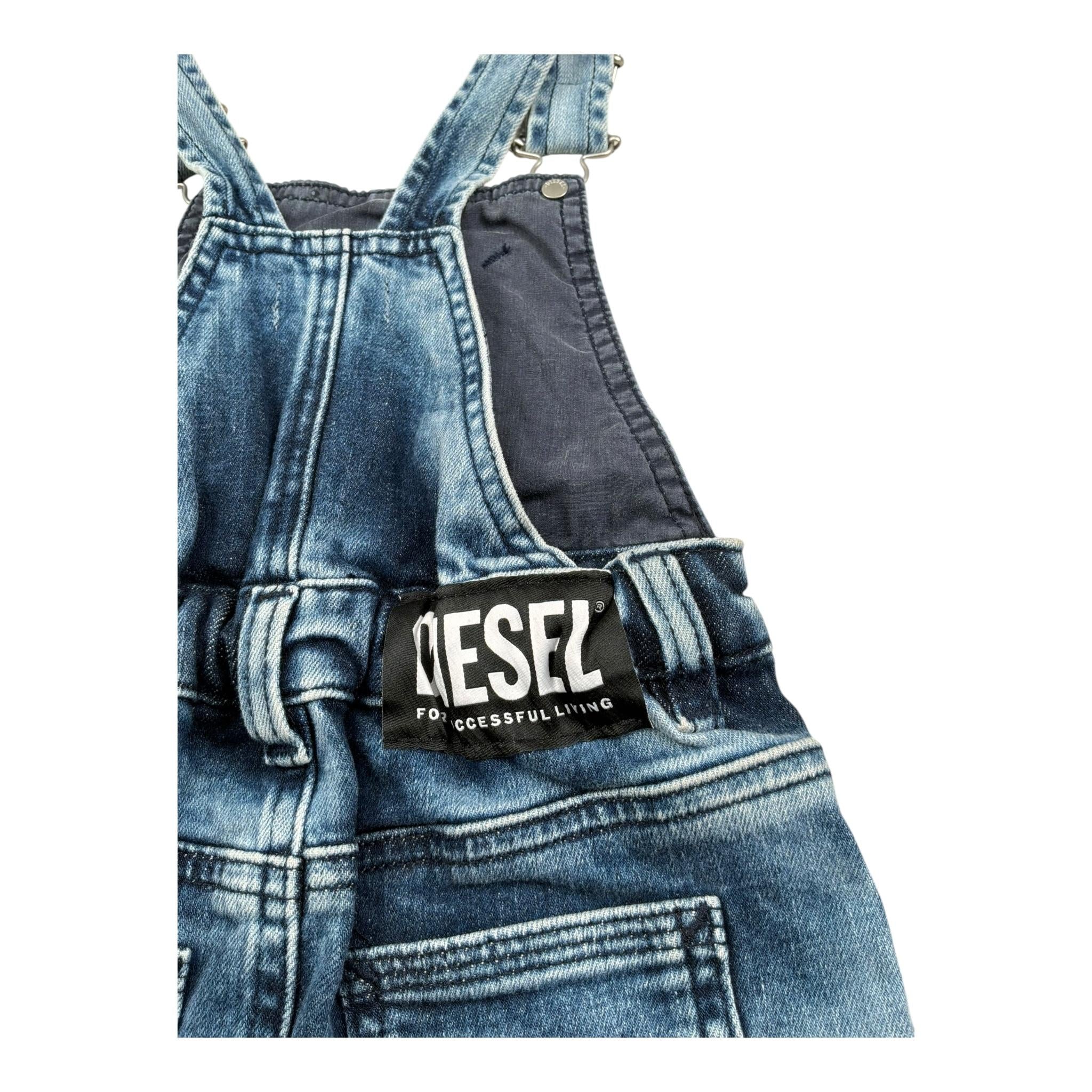 Diesel Salopette In Denim Tinta Unita per Neonata K00002 BLU DIESEL 