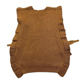 BARCELLINO gilet in filo tinta unita scollo a v  Cammello per Neonata 115425 CAMMELLO BARCELLINO 