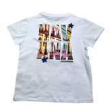 Daniele Alessandrini T-Shirt Tinta Unita Girocollo con Stampa Bianco per Bambino