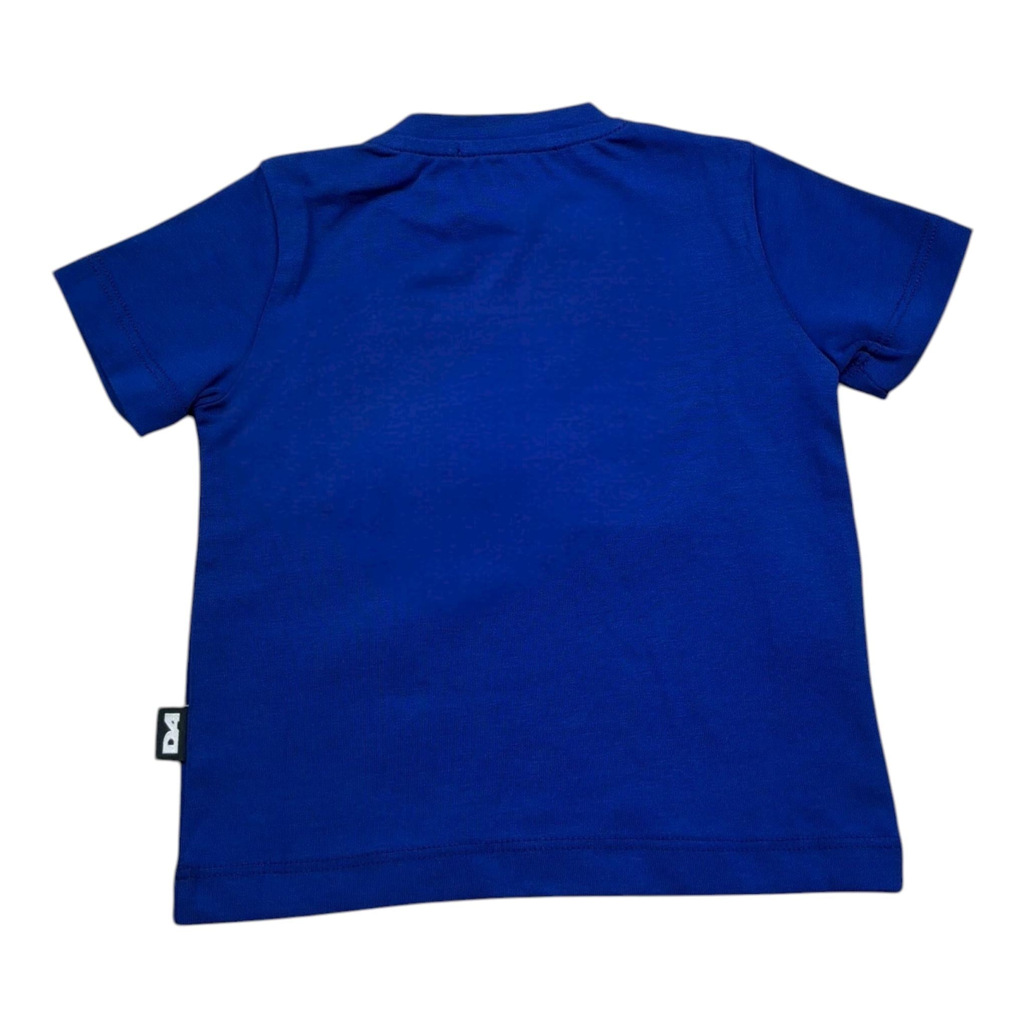 Daniele Alessandrini T-Shirt Girocollo Tinta Unita con Stampa per Neonato 1296M00270 BLU DANIELE ALESSANDRINI 