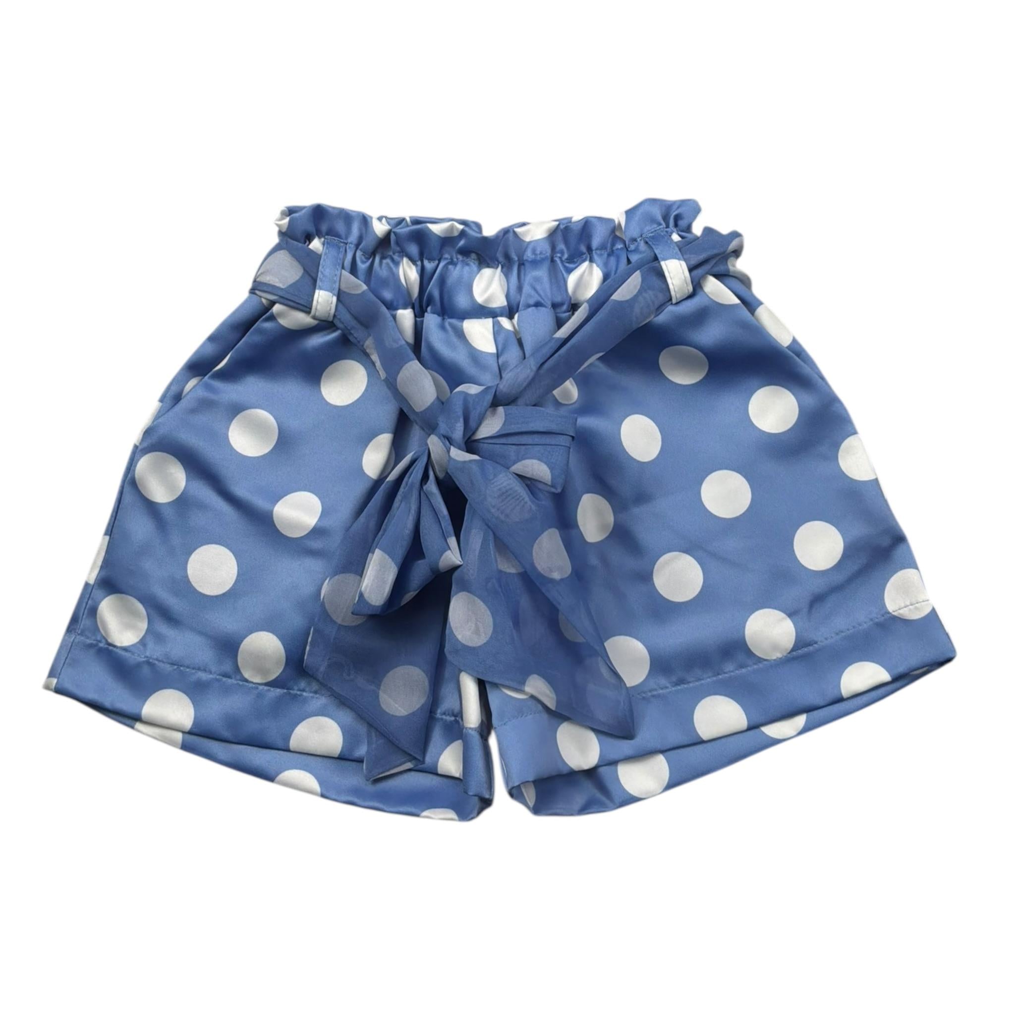Miss Grant Short Tinta Unita Fantasia Pois per Bambina MG1293XXJ BLU MISS GRANT 