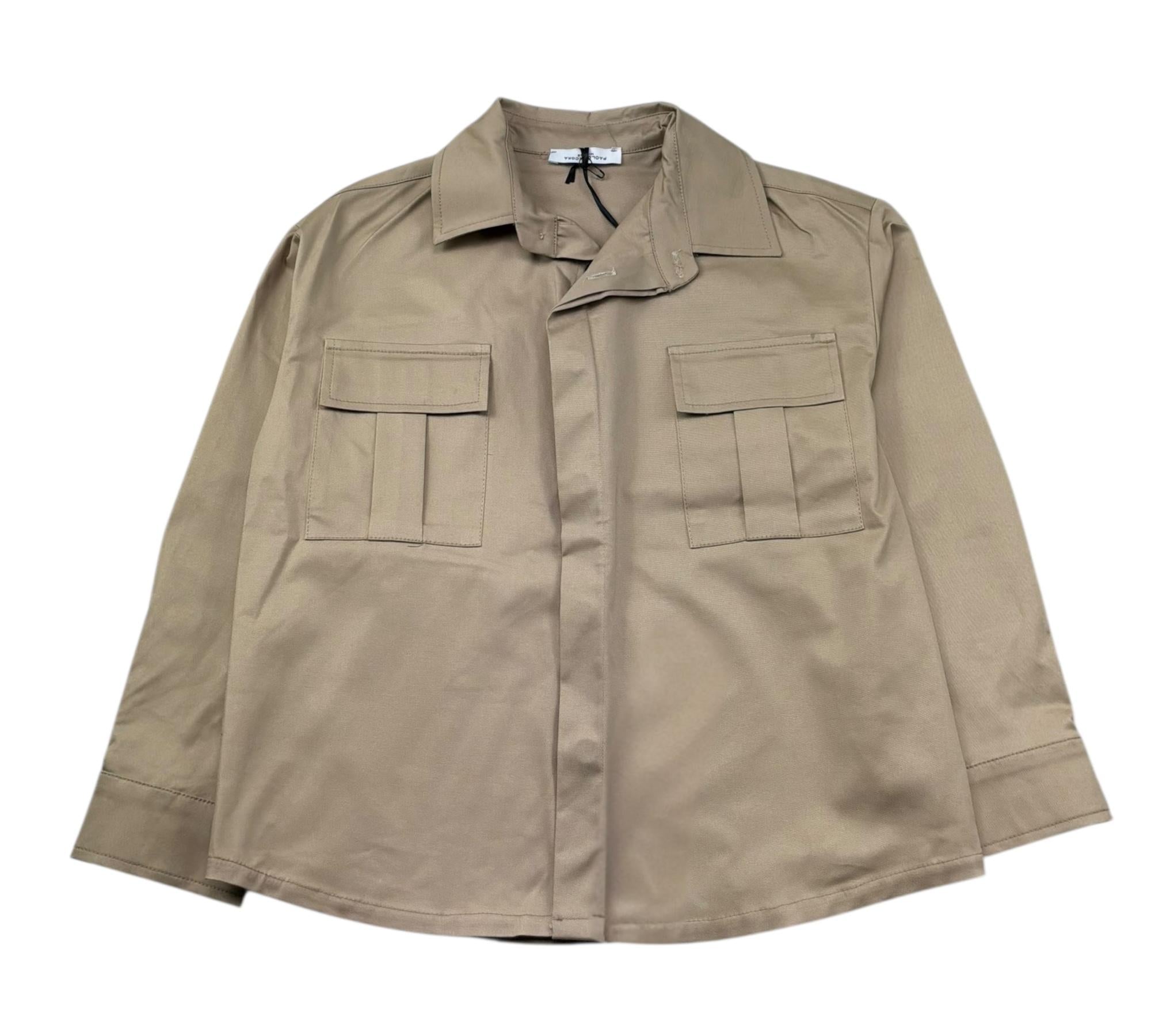 Paolo Pecora Camicia Manica Lunga Tinta Unita per Bambino PP4329 BEIGE PAOLO PECORA 