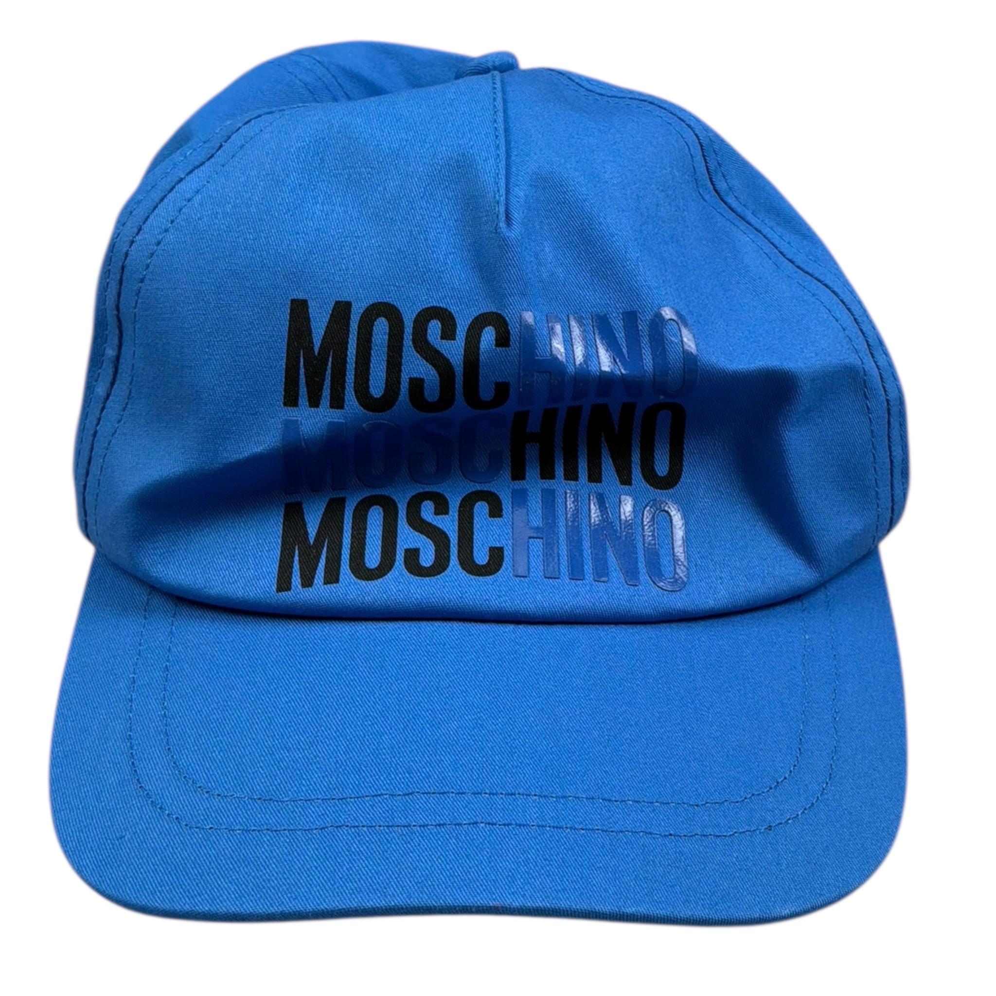 Moschino Cappello Modello Berretto Tinta Unita con Stampa per Bambino GQX00W COBALTO MOSCHINO 