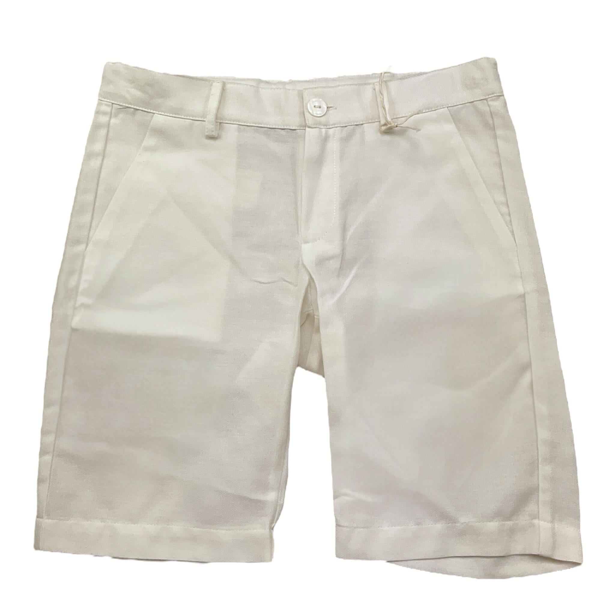 Little Bear Bermuda Tinta Unita con Girovita Regolabile per Bambino 8213J BIANCO LITTLE BEAR 