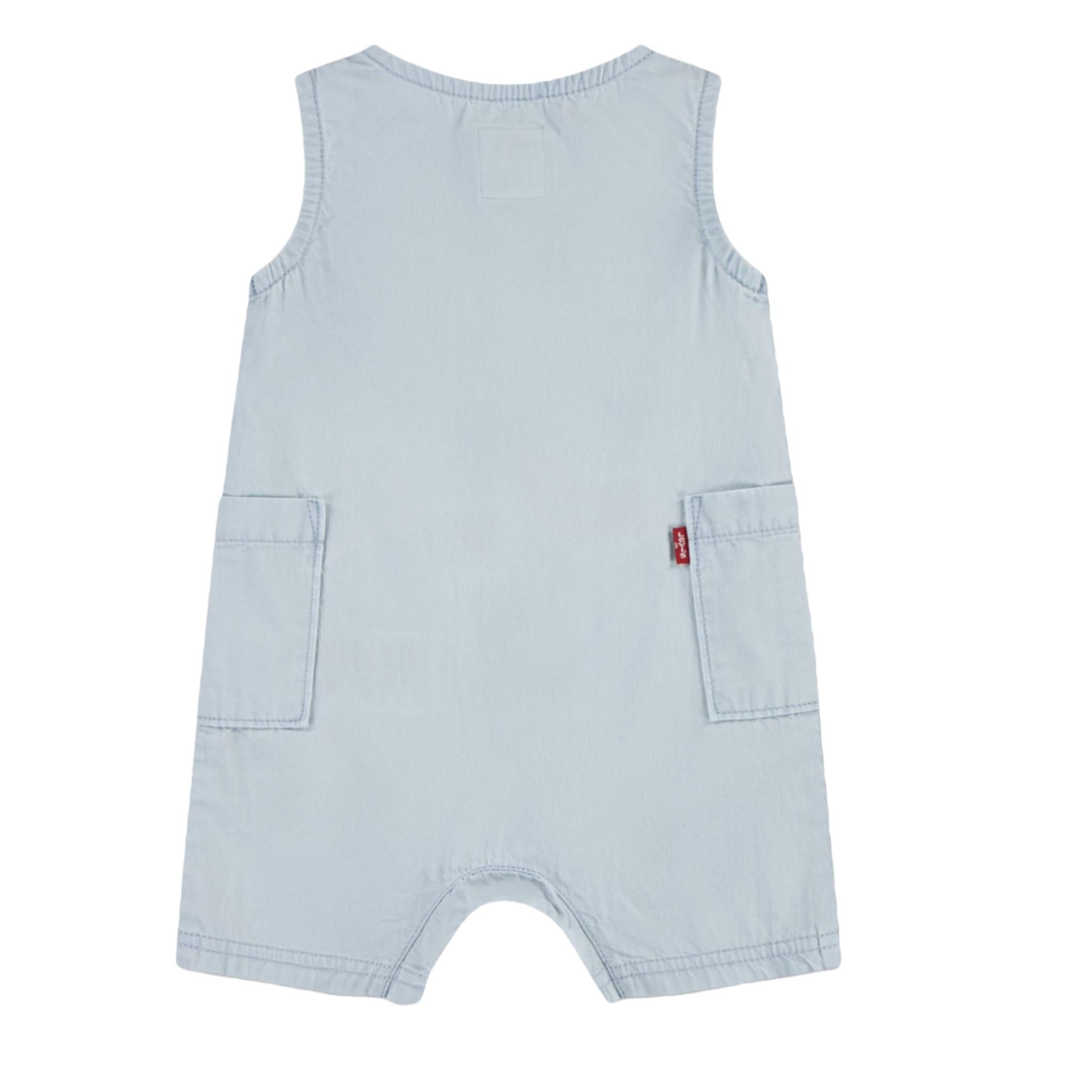 Levi'S Pagliaccetto Tinta Unita In Denim Giromanica per Neonato 6EK229 AZZURRO LEVI'S 