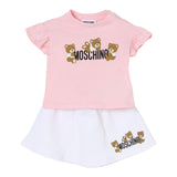Moschino Completo 2 Pezzi T-Shirt-Gonna per Neonata MAG01G BIANCO/ROSA MOSCHINO 
