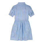 Tommy Hilfiger Abito Tinta Unita con Fantasia A Righe Mezza Manica per Bambina KG0KG08579 AZZURRO TOMMY HILFIGER 