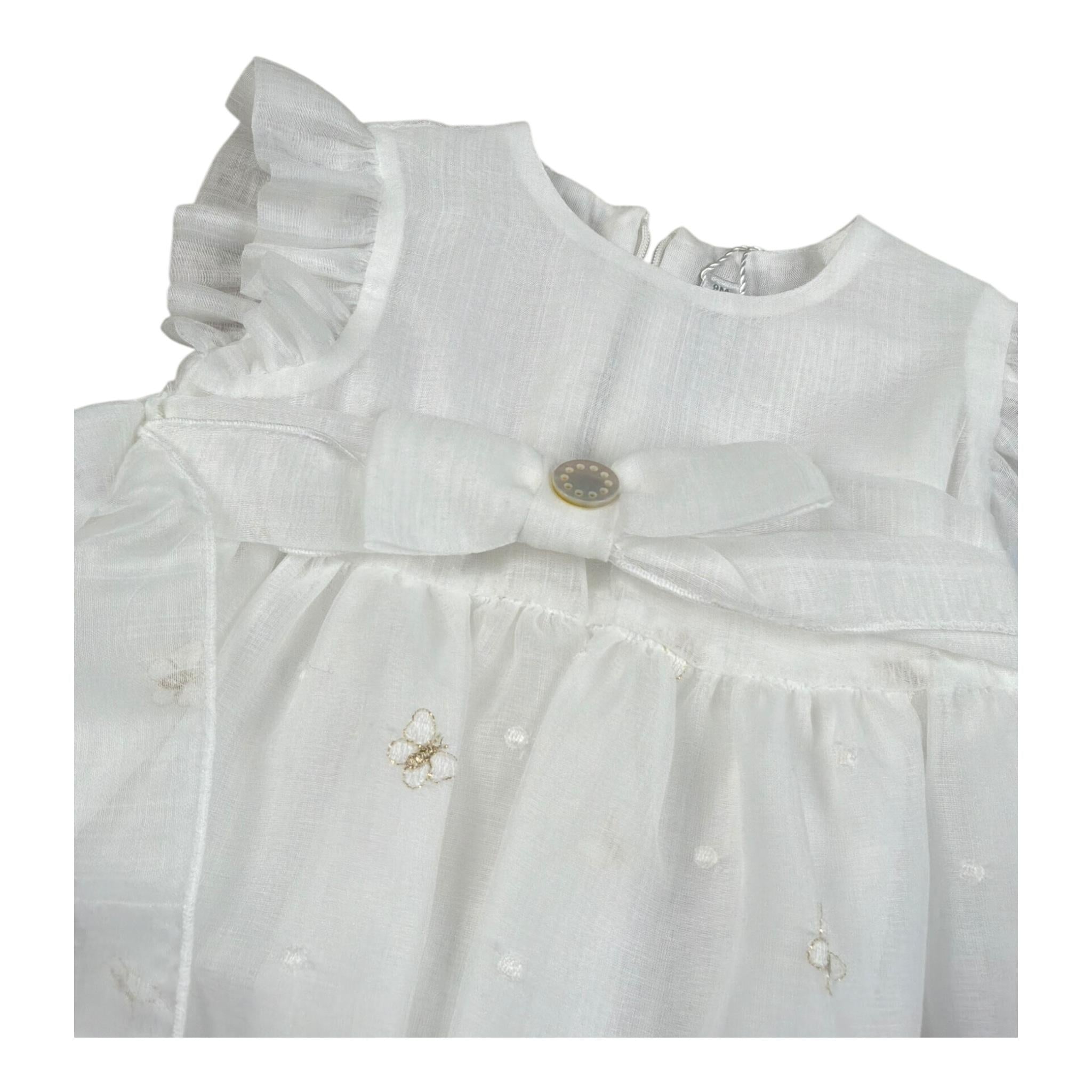 Barcellino Abito Mezza Manica Tinta Unita  per Neonata 121407 BIANCO BARCELLINO 