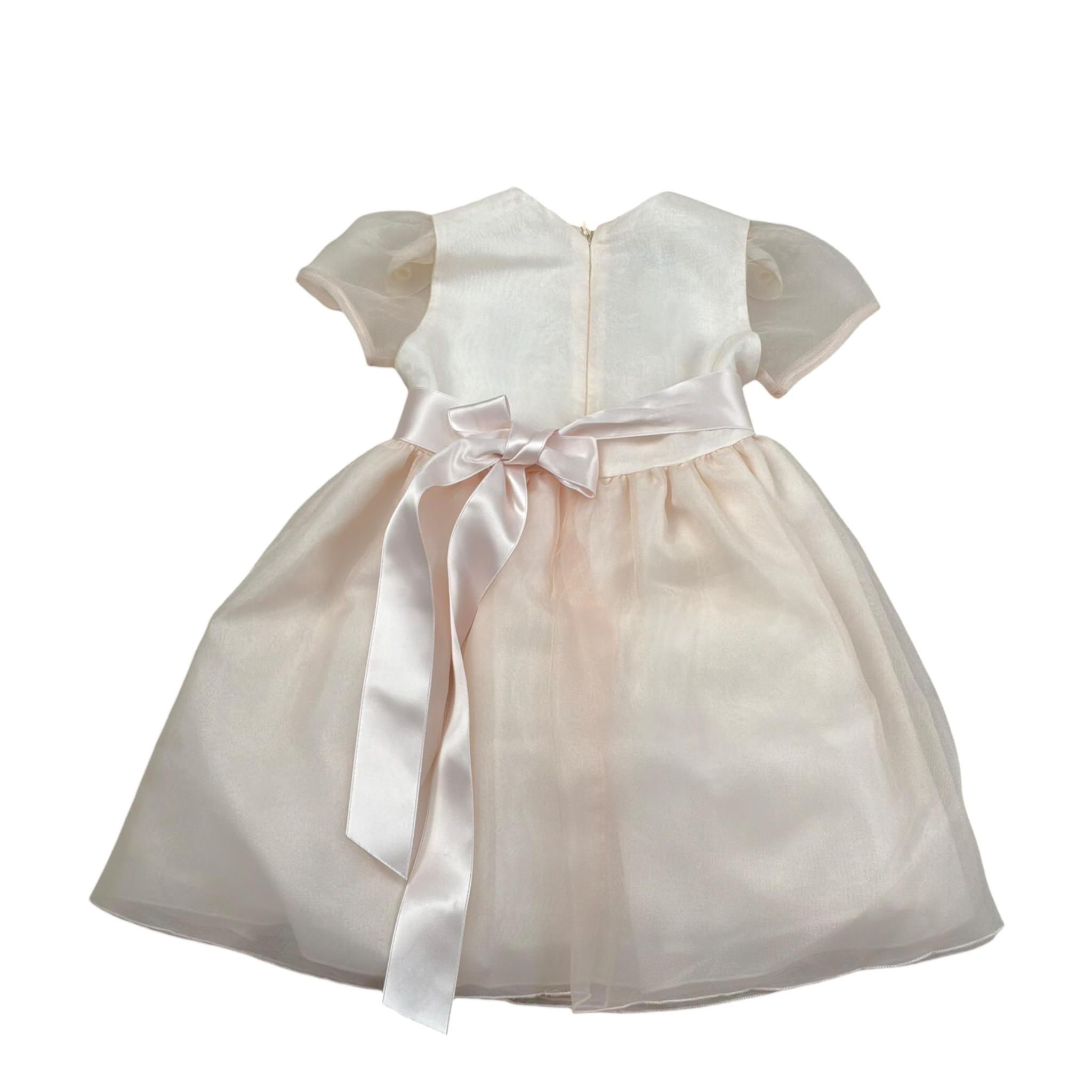 Childrenfashionatelier Abito Cerimonia Tinta Unita Mezza Manica per Neonata 2066AB ROSA CHILDRENFASHIONATELIER 