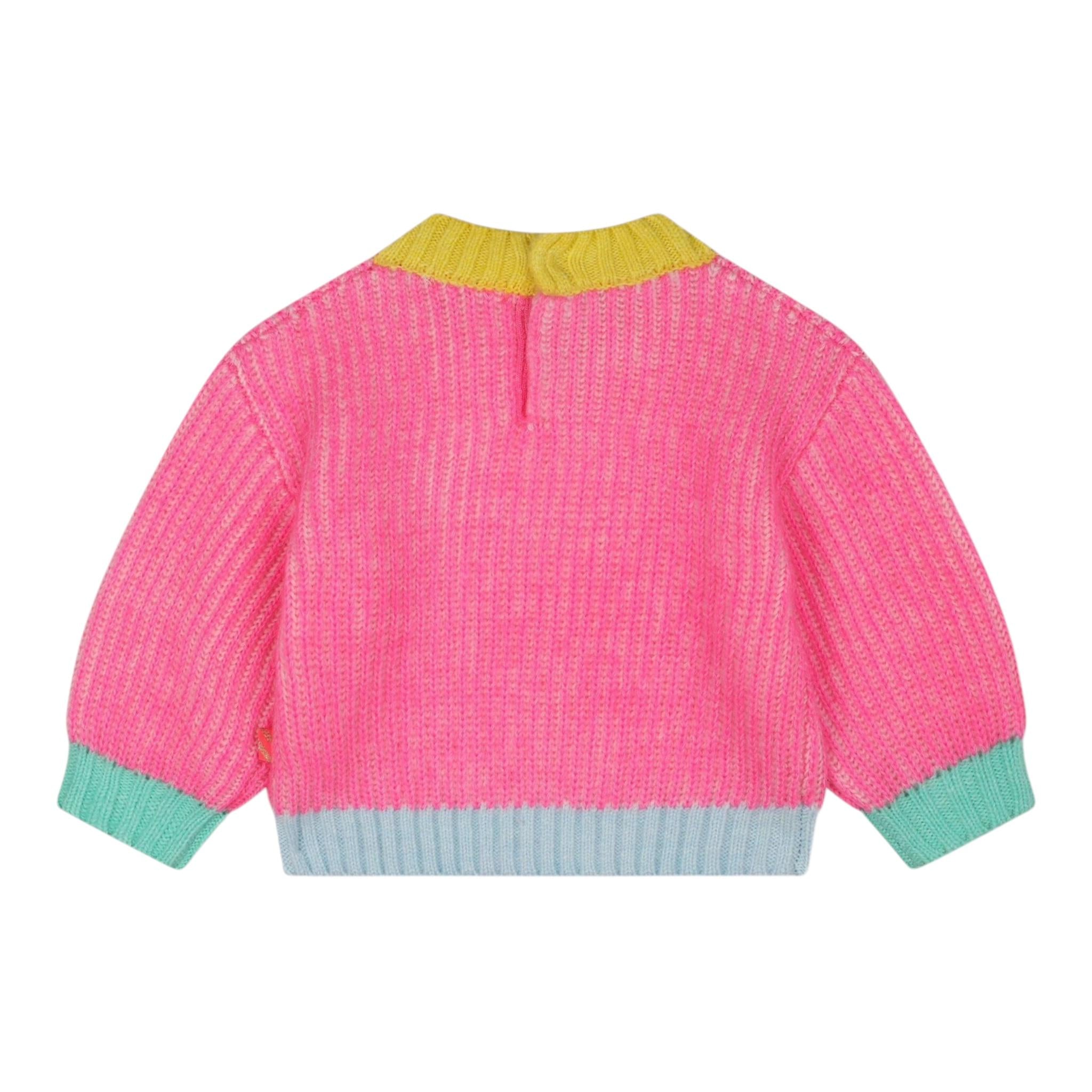 BillIEBLUSH maglia girocollo tinta unita con applicazione Rosa fluo per Bambina U20414J ROSA FLUO BillIEBLUSH 