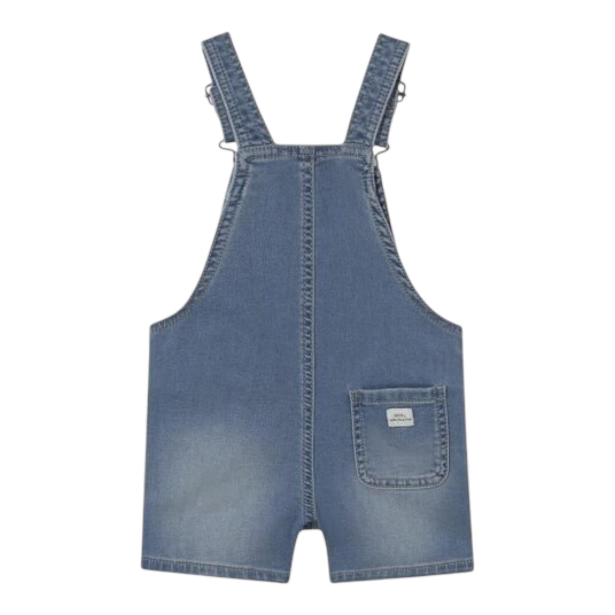 Mayoral Salopette Tinta Unita In Denim per Neonato 1645 BLU MAYORAL 