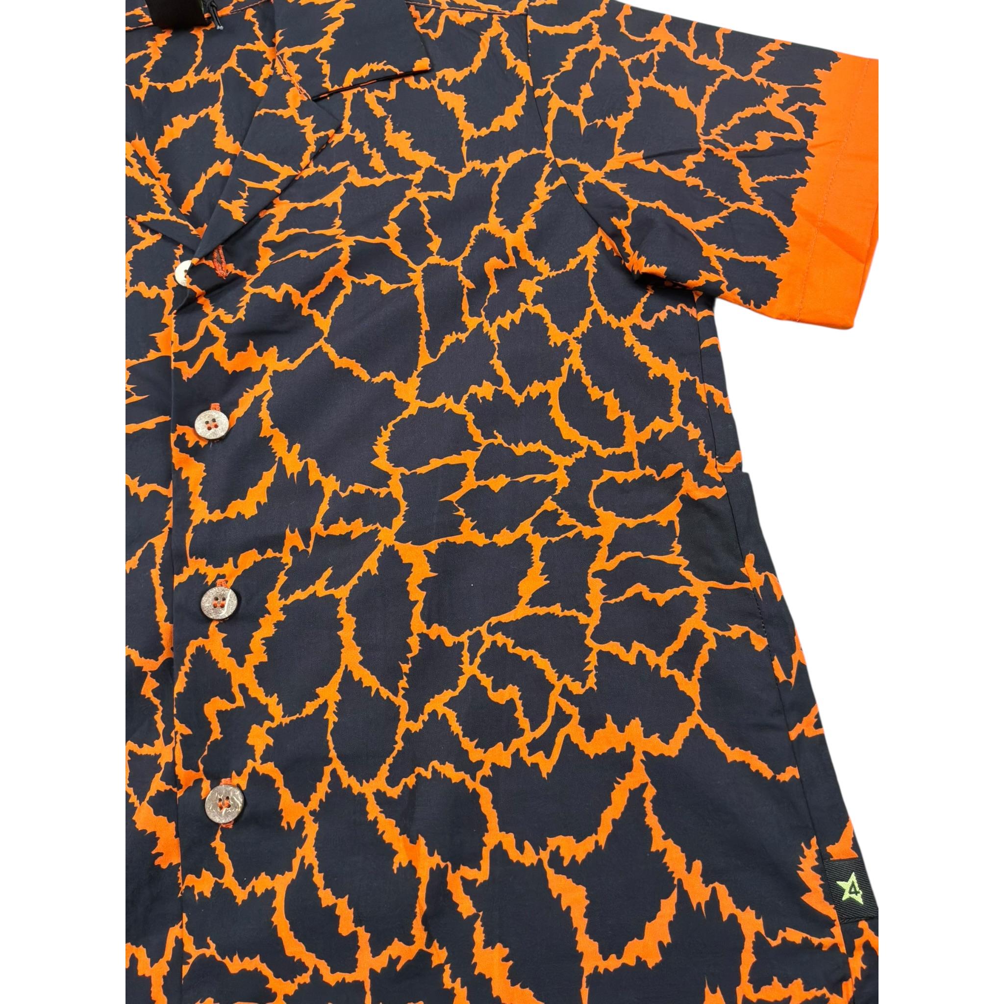 4Giveness Camicia Mezza Manica Tinta Unita con Fantasia per Bambino FGCB4074 NERO 4GIVENESS 