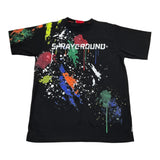 Sprayground T-Shirt Girocollo Tinta Unita Con Stampa Nero Per Bambino