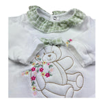 Le Bebe Tutina Manica Lunga Tinta Unita con Colletto per Neonata LBG6229 BIANCO LE BEBE 