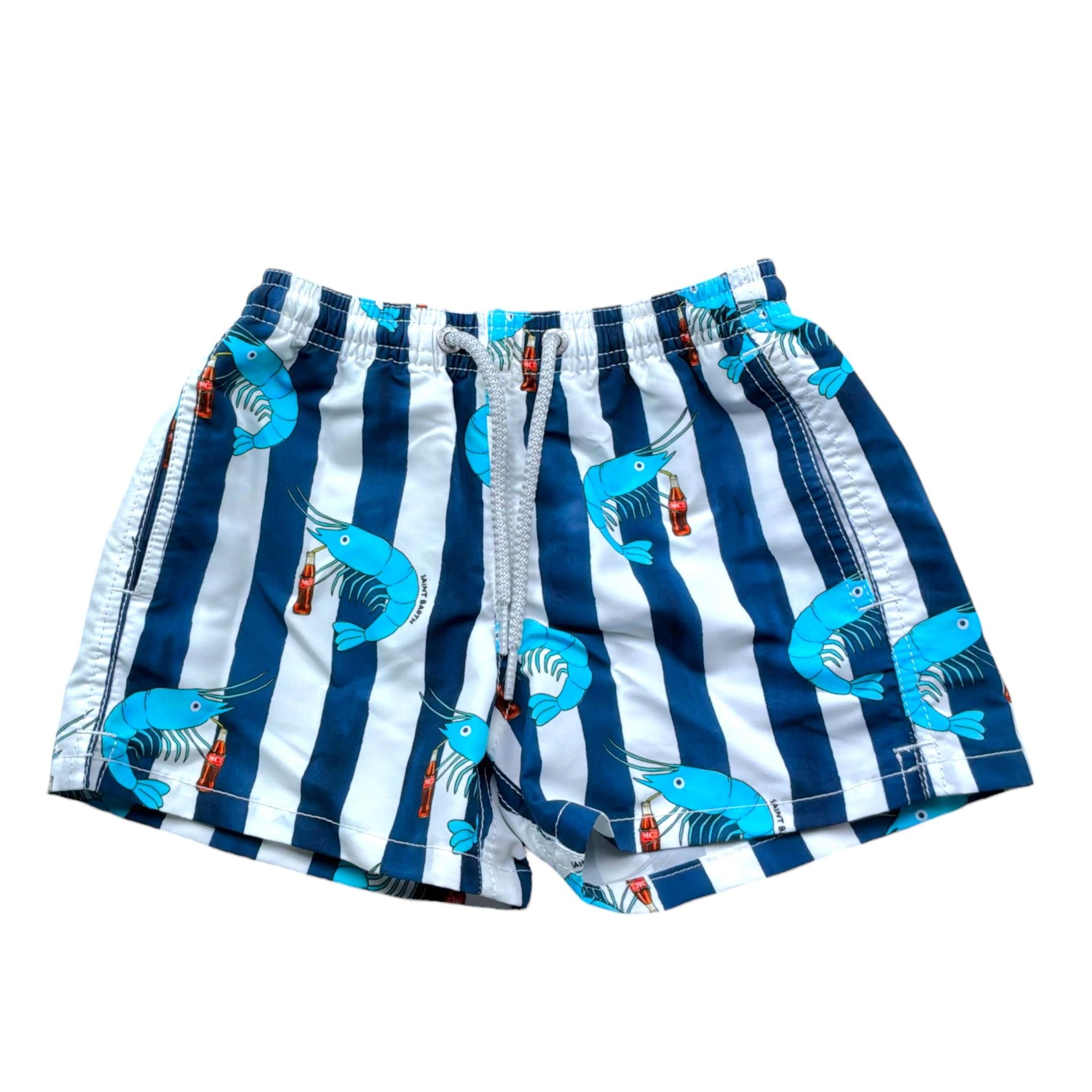 Saint Barth Costume Modello Boxer Tinta Unita con Stampa per Bambino SLURP BIANCO SAINT BARTH 
